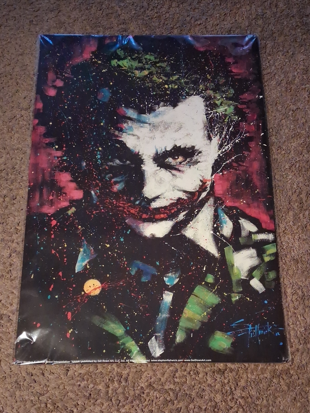 Colorful Joker Art Print - Vibrant Multi-Color Portrait
